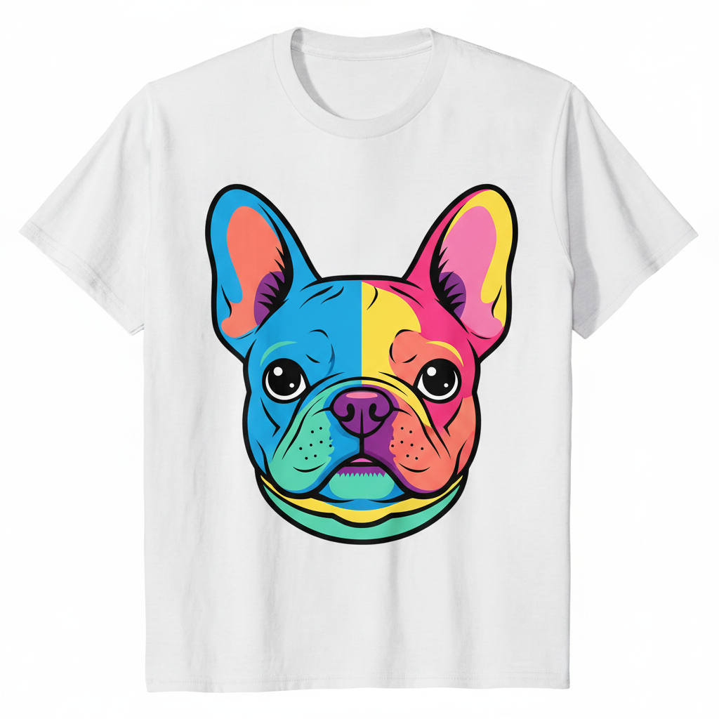 Multi-Color Frenchie T-Shirt Design